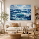 Sapphire Ocean Swells Wall Art Canvas Print - Image 7