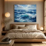 Sapphire Ocean Swells Wall Art Canvas Print - Image 8
