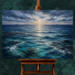 Twilight Ocean Horizon Wall Art Canvas Print - Image 2