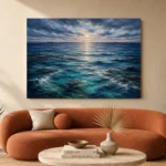 Twilight Ocean Horizon Wall Art Canvas Print - Image 3