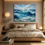 Sunlit Cresting Ocean Waves Wall Art Canvas Print - Image 8