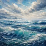 Misty Ocean Panorama Wall Art Canvas Print