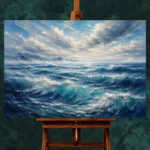 Misty Ocean Panorama Wall Art Canvas Print - Image 2