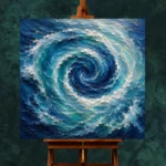 Sapphire Ocean Currents Wall Art Canvas Print - Image 2