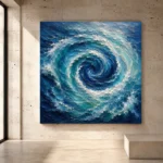 Sapphire Ocean Currents Wall Art Canvas Print - Image 3