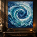 Sapphire Ocean Currents Wall Art Canvas Print - Image 4