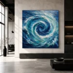 Sapphire Ocean Currents Wall Art Canvas Print - Image 5
