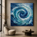 Sapphire Ocean Currents Wall Art Canvas Print - Image 6