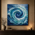 Sapphire Ocean Currents Wall Art Canvas Print - Image 7
