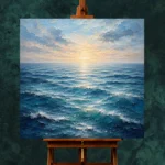 Luminous Dawn Ocean Wall Art Canvas Print - Image 2
