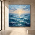Luminous Dawn Ocean Wall Art Canvas Print - Image 3