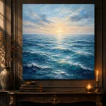 Luminous Dawn Ocean Wall Art Canvas Print - Image 4