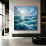 Emerald Blue Ocean Waves Wall Art Canvas Print - Image 5
