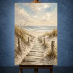 Timeless Coastal Boardwalk Beach Wall Art Canvas Print - Image 2