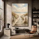 Timeless Coastal Boardwalk Beach Wall Art Canvas Print - Image 3