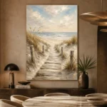 Timeless Coastal Boardwalk Beach Wall Art Canvas Print - Image 5