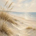 Tranquil Shoreline Dunes Beach Wall Art Canvas Print