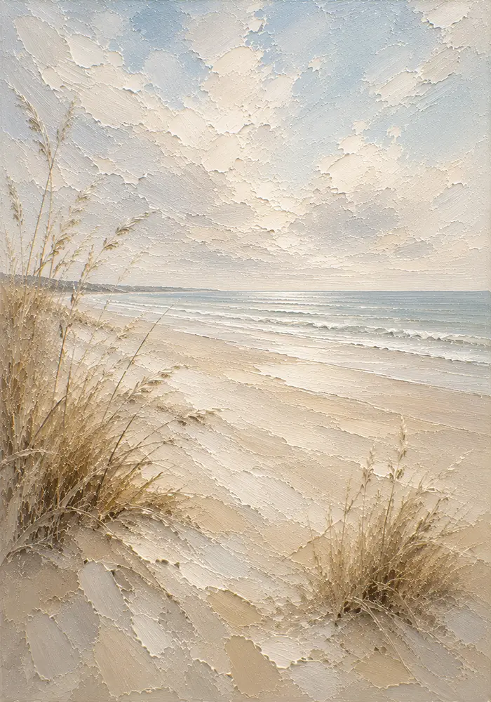 Minimalist Coastal Shores Beach Wall Art Canvas Print