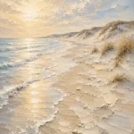 Golden Coastal Light Beach Wall Art Canvas Print