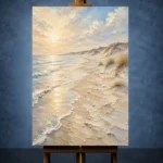 Golden Coastal Light Beach Wall Art Canvas Print - Image 2