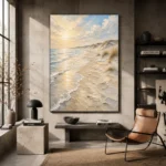 Golden Coastal Light Beach Wall Art Canvas Print - Image 3