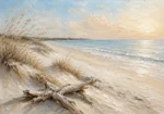 Sweeping Coastal Horizon Beach Wall Art Canvas Print