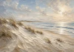 Sculptural Coastal Dunes Beach Wall Art Canvas Print