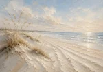 Luminous Coastal Sands Beach Wall Art Canvas Print