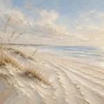 Luminous Coastal Sands Beach Wall Art Canvas Print