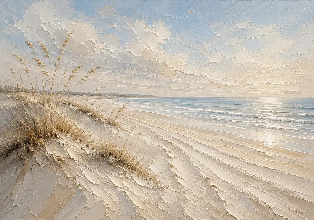 Luminous Coastal Sands Beach Wall Art Canvas Print