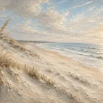 Serene Panoramic Shoreline Beach Wall Art Canvas Print