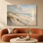 Serene Panoramic Shoreline Beach Wall Art Canvas Print - Image 3