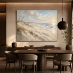 Serene Panoramic Shoreline Beach Wall Art Canvas Print - Image 4