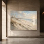Serene Panoramic Shoreline Beach Wall Art Canvas Print - Image 5