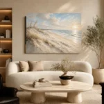 Serene Panoramic Shoreline Beach Wall Art Canvas Print - Image 6