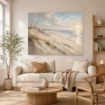 Serene Panoramic Shoreline Beach Wall Art Canvas Print - Image 7