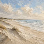 Expansive Coastal Shoreline Beach Wall Art Canvas Print