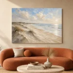 Expansive Coastal Shoreline Beach Wall Art Canvas Print - Image 3