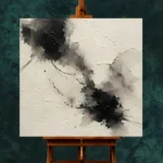 Minimalist Ink Wash Wabi Sabi Wall Art Canvas Print - Image 2
