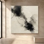 Minimalist Ink Wash Wabi Sabi Wall Art Canvas Print - Image 3