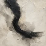 Contemplative Ink Gesture Wabi Sabi Wall Art Canvas Print
