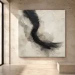 Contemplative Ink Gesture Wabi Sabi Wall Art Canvas Print - Image 3
