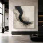 Contemplative Ink Gesture Wabi Sabi Wall Art Canvas Print - Image 5