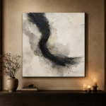 Contemplative Ink Gesture Wabi Sabi Wall Art Canvas Print - Image 7