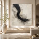 Contemplative Ink Gesture Wabi Sabi Wall Art Canvas Print - Image 8