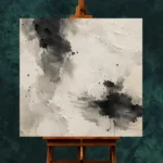 Abstract Ink Pools Wabi Sabi Wall Art Canvas Print - Image 2