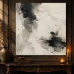 Abstract Ink Pools Wabi Sabi Wall Art Canvas Print - Image 4