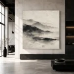 Misty Ink Landscape Wabi Sabi Wall Art Canvas Print - Image 5