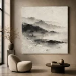 Misty Ink Landscape Wabi Sabi Wall Art Canvas Print - Image 6
