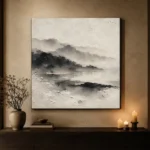 Misty Ink Landscape Wabi Sabi Wall Art Canvas Print - Image 7